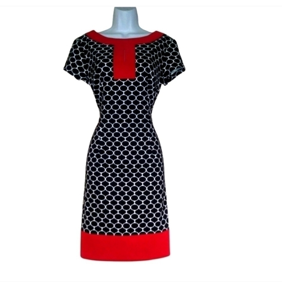 3/$20 Vintage retro black red and white dress size 6 - Picture 1 of 2